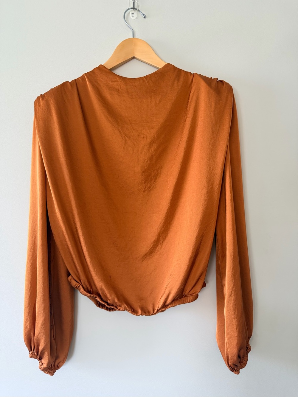 Astr Rust Orange Long Sleeve Blouse Medium